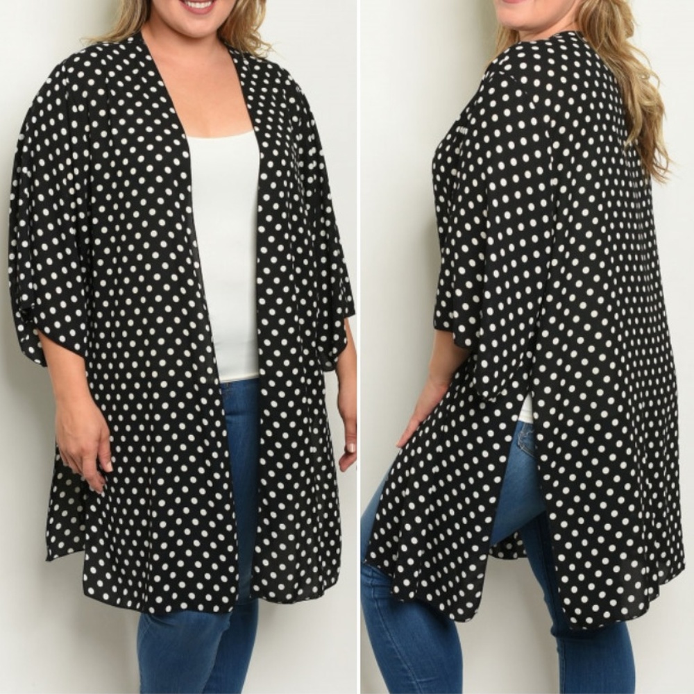 BLACK & WHITE CARDIGAN/ KIMONO - Picture 1 of 2